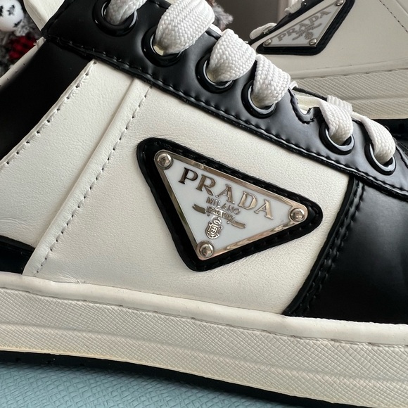 Prada Black and White Women's Sneakers - Picture 3 of 9